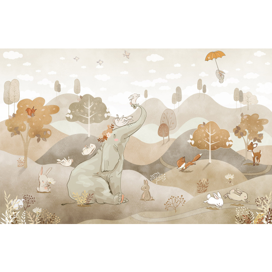 Papel pintado panorámico Niños - Animales