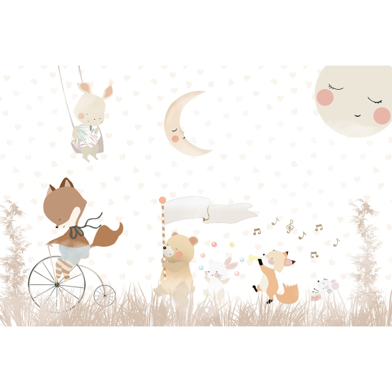 Papel pintado panorámico Niños - Animales