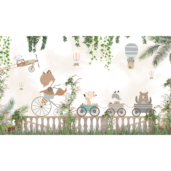 Papel pintado panorámico Niños - Animales
