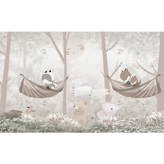 Papel pintado panorámico Niños - Animales
