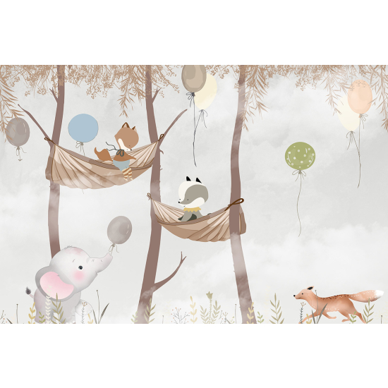 Papel pintado panorámico Niños - Animales