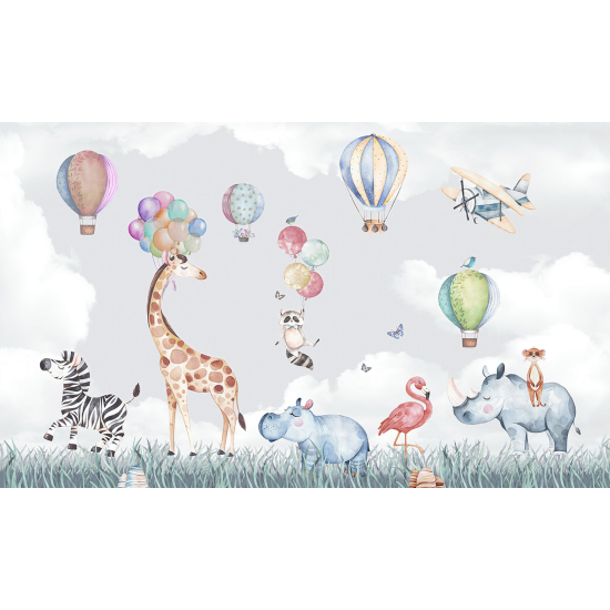 Papel pintado panorámico Niños - Animales