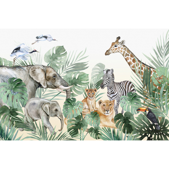 Papel pintado panorámico Niños - Animales de la Selva