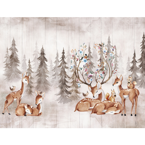 Papel pintado panorámico Niños - Animales del Bosque