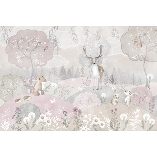 Papel pintado panorámico Niños - Animales del Bosque