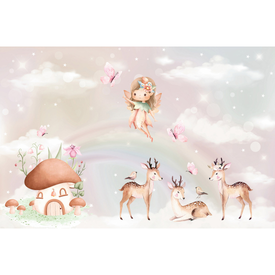 Papel pintado panorámico Niños - Animales del Bosque Hada