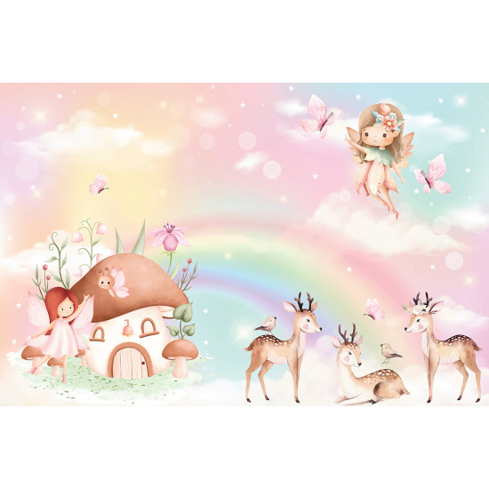 Papel pintado panorámico Niños - Animales del Bosque Hada