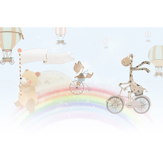 Papel pintado panorámico Niños - Animales Globos aerostáticos