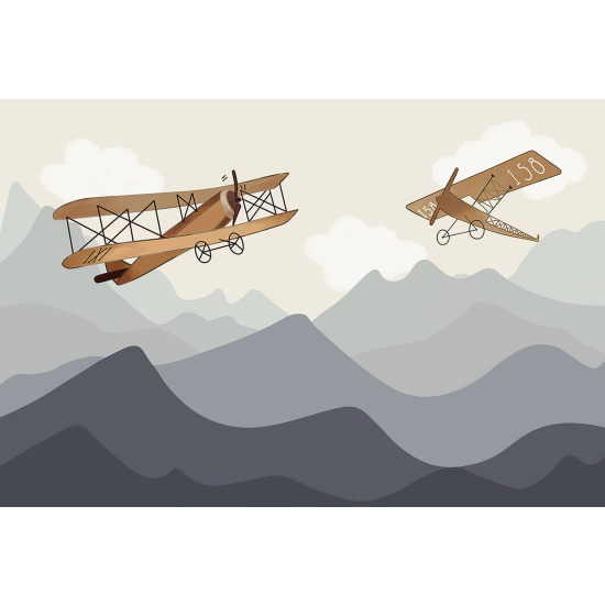 Papel pintado panorámico Niños - Aviones