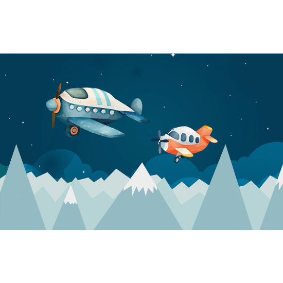 Papel pintado panorámico Niños - Aviones