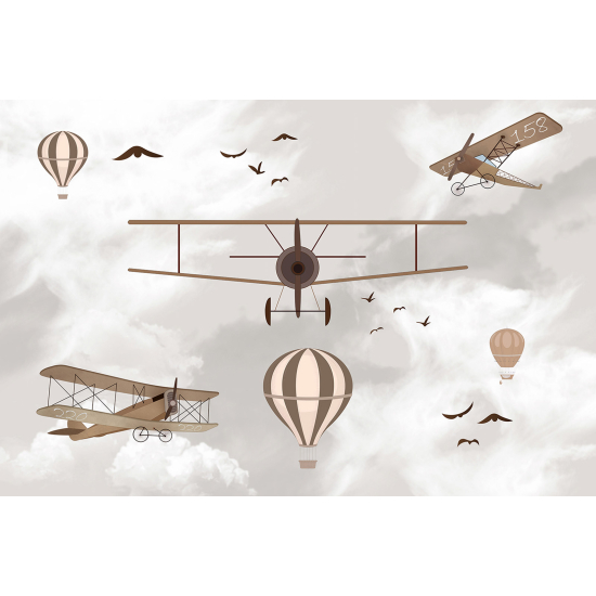 Papel pintado panorámico Niños - Aviones