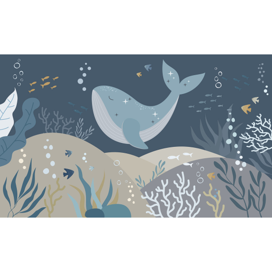 Papel pintado panorámico Niños - Ballena