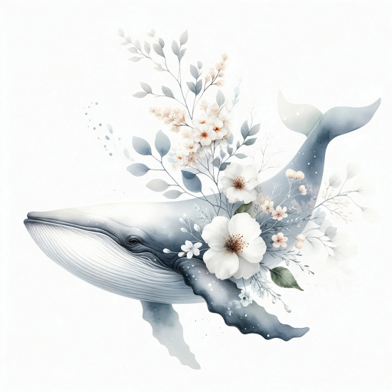 Papel pintado panorámico Niños - Ballena
