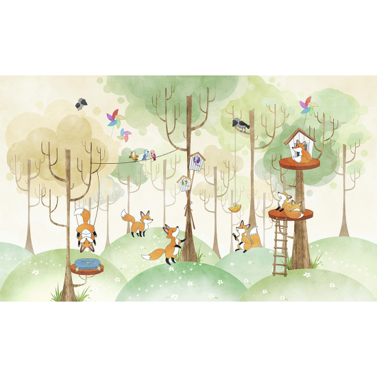 Papel pintado panorámico Niños - Bosque