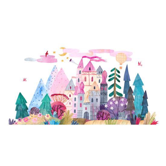 Papel pintado panorámico Niños - Castillo