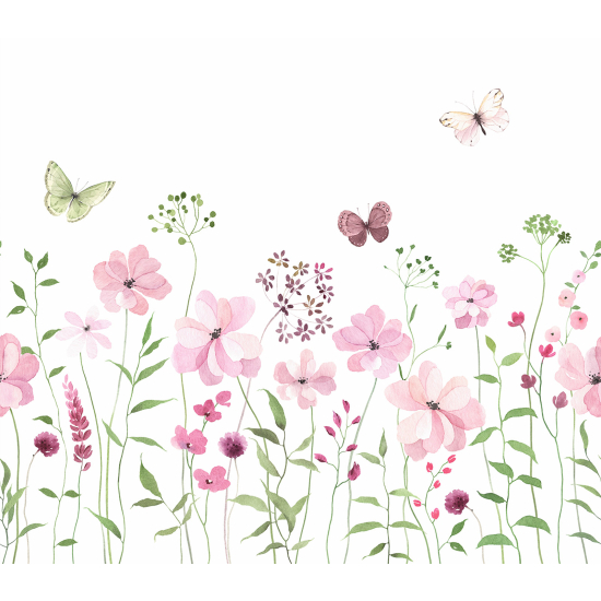 Papel pintado panorámico Niños - Flores