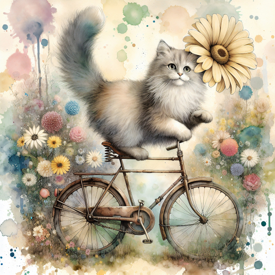 Papel pintado panorámico Niños - Gato