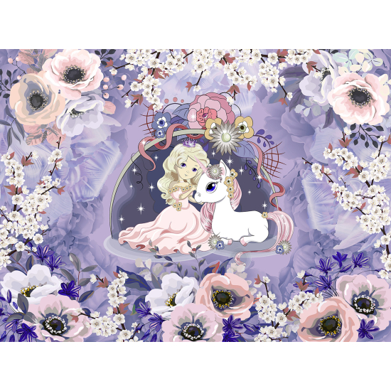 Papel pintado panorámico Niños - Hada Unicornio