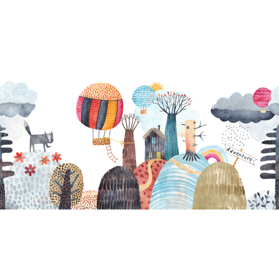 Papel pintado panorámico Niños - Pueblo