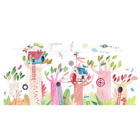 Papel pintado panorámico Niños - Pueblo