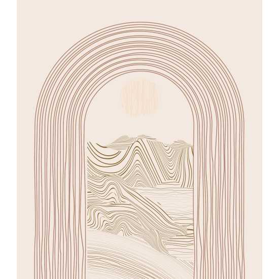 Papel pintado panorámico - Paisaje Boho