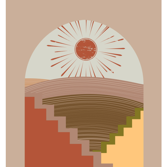 Papel pintado panorámico - Paisaje Boho