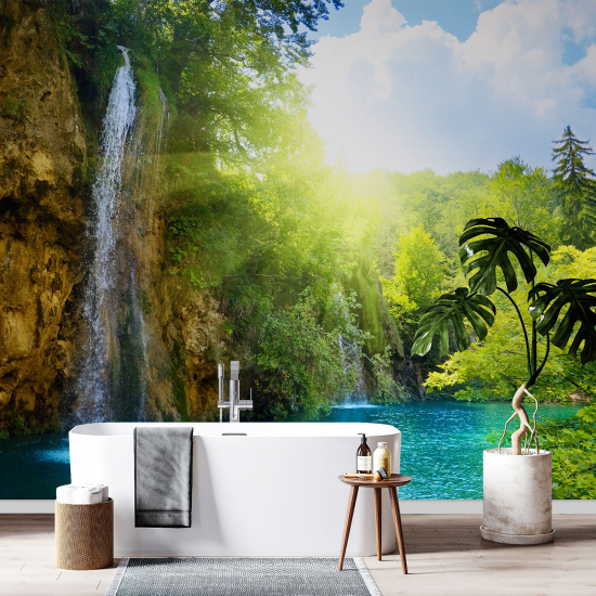 Papel pintado panorámico - Paisaje Cascada