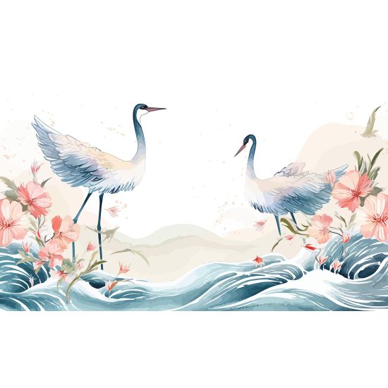 Papel pintado panorámico - Paisaje Pájaros