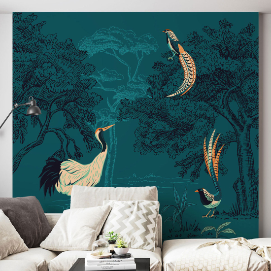 Papel pintado panorámico - Pájaros
