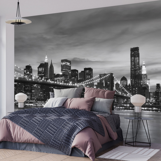 Papel pintado panorámico - Panorama Nueva York en Blanco y Negro