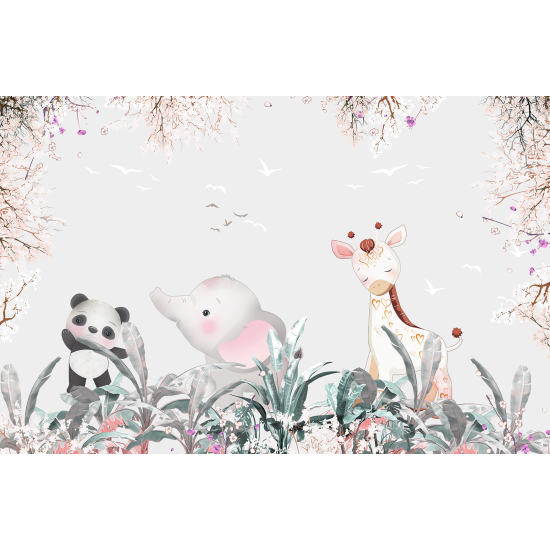 Papel pintado panorámico para niños - Infantil - Animales