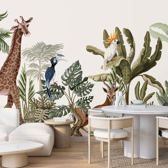 Papel pintado panorámico para niños - Infantil - Animales de la jungla