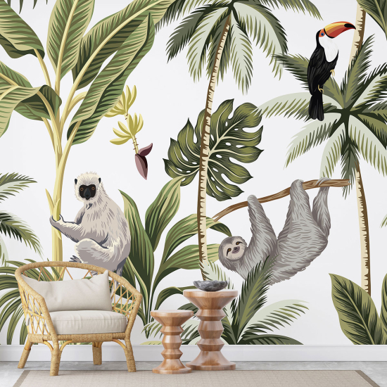 Papel pintado panorámico para niños - Infantil - Animales de la Selva