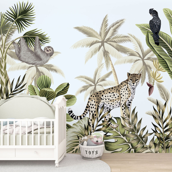 Papel pintado panorámico para niños - Infantil - Animales de la Selva