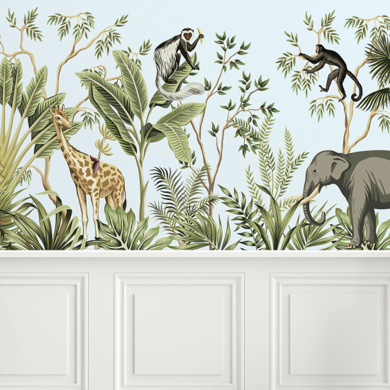Papel pintado panorámico para niños - Infantil - Animales de la Selva