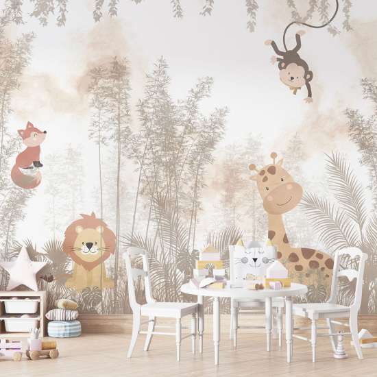 Papel pintado panorámico para niños - Infantil - Animales de la Selva