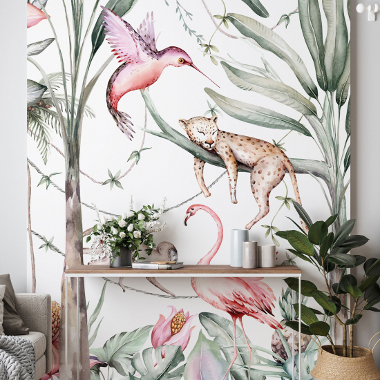 Papel pintado panorámico para niños - Infantil - Animales de la Selva