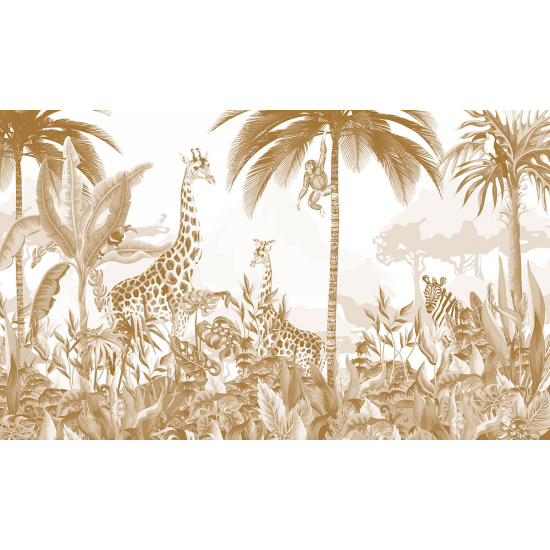 Papel pintado panorámico para niños - Infantil - Animales de la Selva
