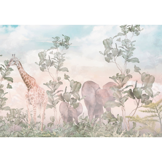 Papel pintado panorámico para niños - Infantil - Animales de la Selva