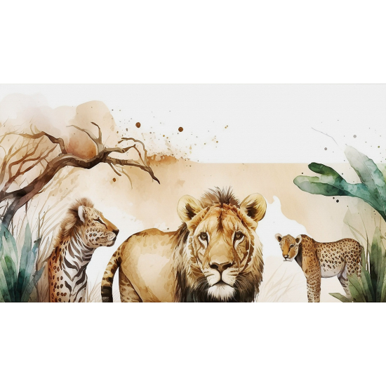 Papel pintado panorámico para niños - Infantil - Animales de la Selva
