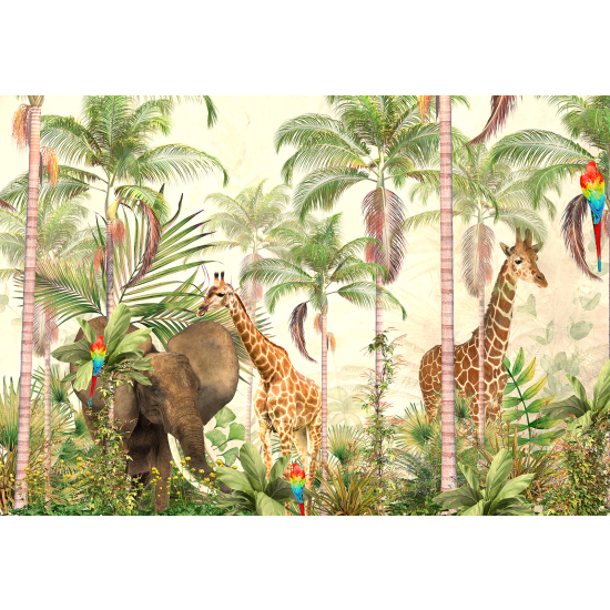 Papel pintado panorámico para niños - Infantil - Animales de la Selva