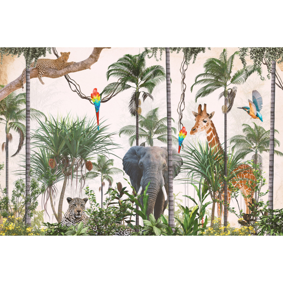 Papel pintado panorámico para niños - Infantil - Animales de la Selva