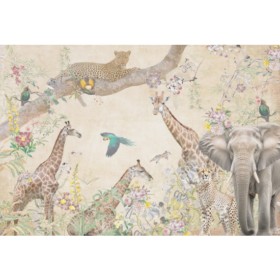 Papel pintado panorámico para niños - Infantil - Animales de la Selva