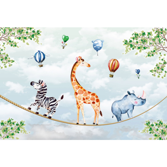 Papel pintado panorámico para niños - Infantil - Animales de la Selva