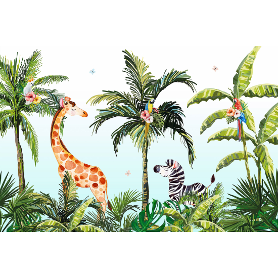 Papel pintado panorámico para niños - Infantil - Animales de la Selva