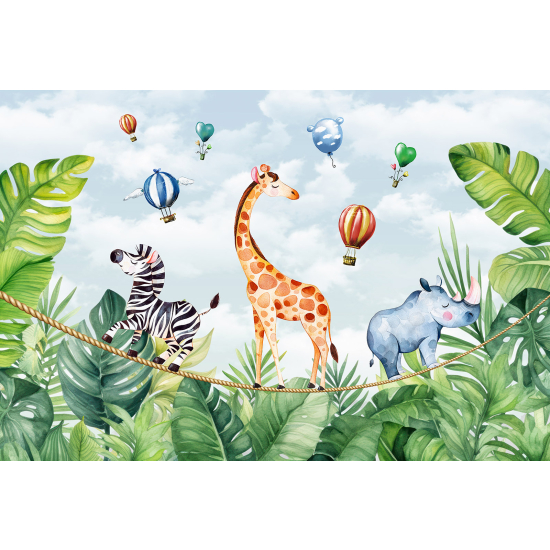 Papel pintado panorámico para niños - Infantil - Animales de la Selva
