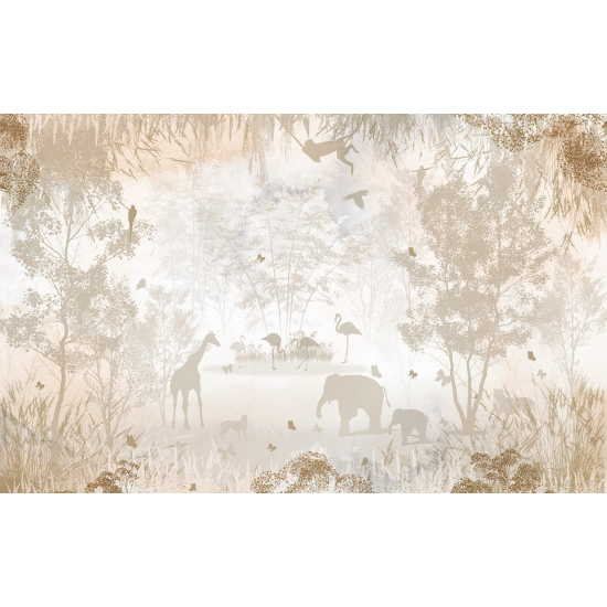 Papel pintado panorámico para niños - Infantil - Animales de la Selva