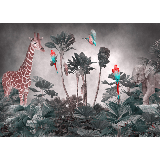 Papel pintado panorámico para niños - Infantil - Animales de la Selva