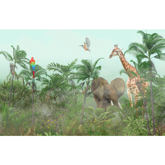 Papel pintado panorámico para niños - Infantil - Animales de la Selva