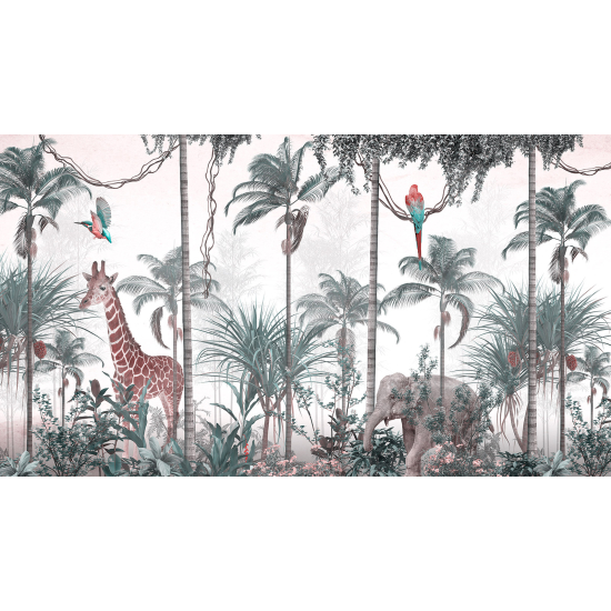 Papel pintado panorámico para niños - Infantil - Animales de la Selva